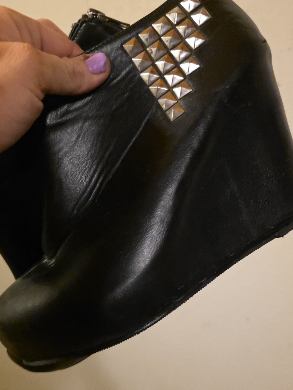 torrid Black Studded Wedge Ankle Bootie